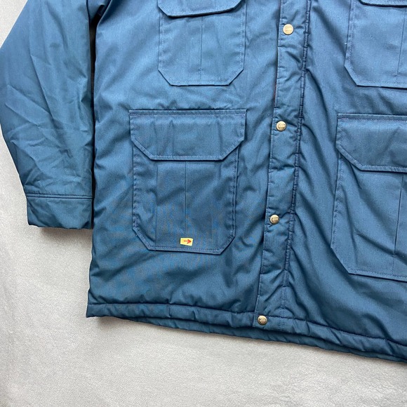 VTG WOOLRICH JACKET WOOL LINED Blue BARN CHORE COAT MEN'S XL - Picture 2 of 11
